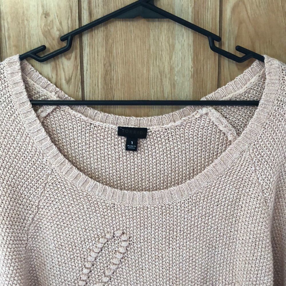 Torrid Blush Pink Knit Love Sweater 1 1X - Picture 5 of 14